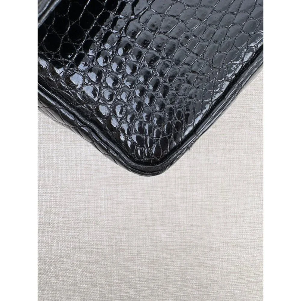 CHANEL Black Crocodile Classic Flap Medium GHW